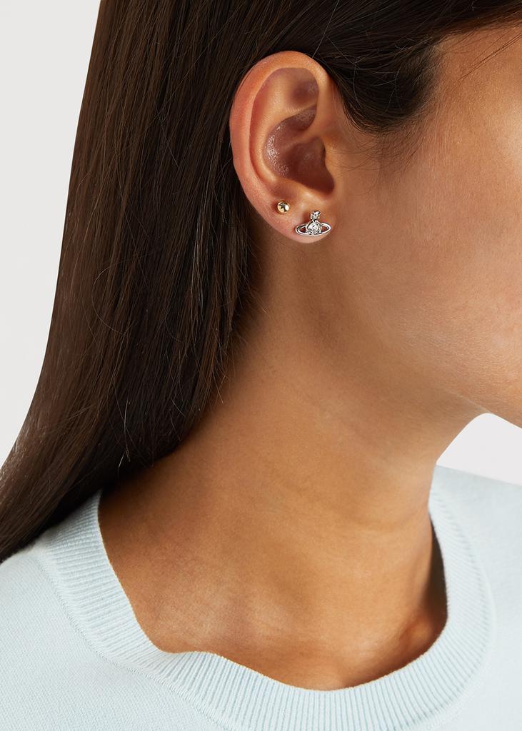 Nano Solitaire silver-tone stud earrings商品第2张图片规格展示