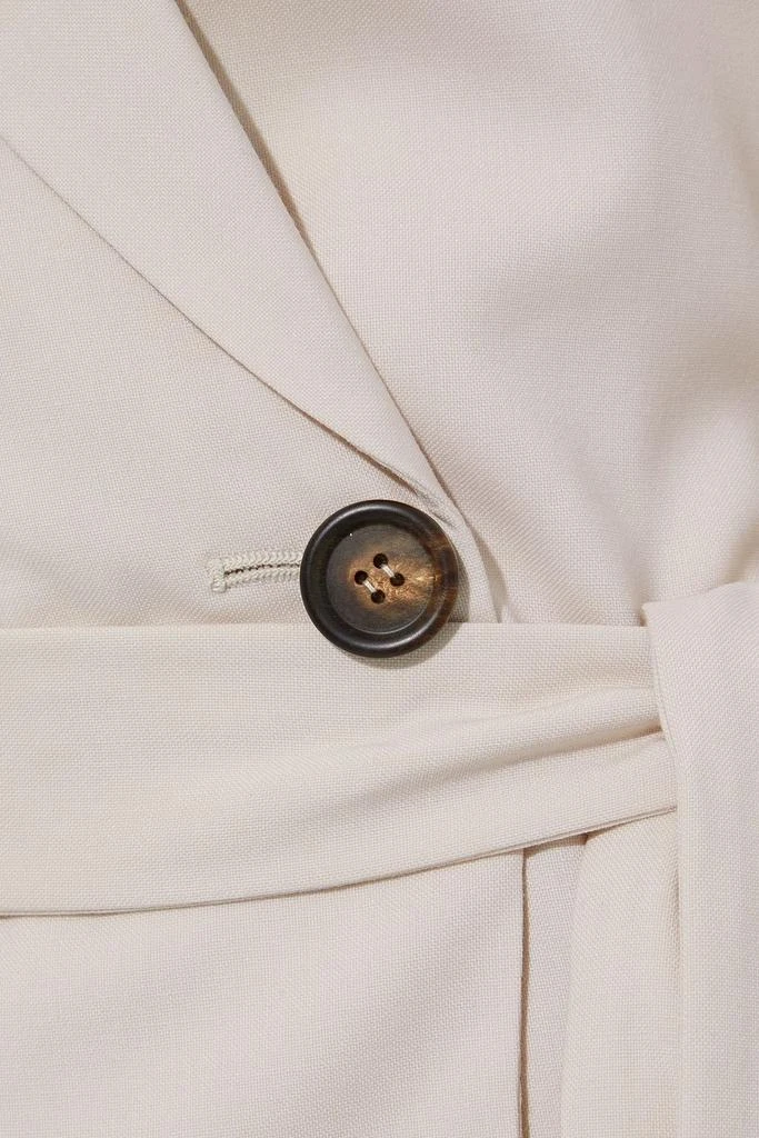 商品Brunello Cucinelli|Bead-embellished grain de poudre wool wrap jacket,价格¥6672,第2张图片详细描述