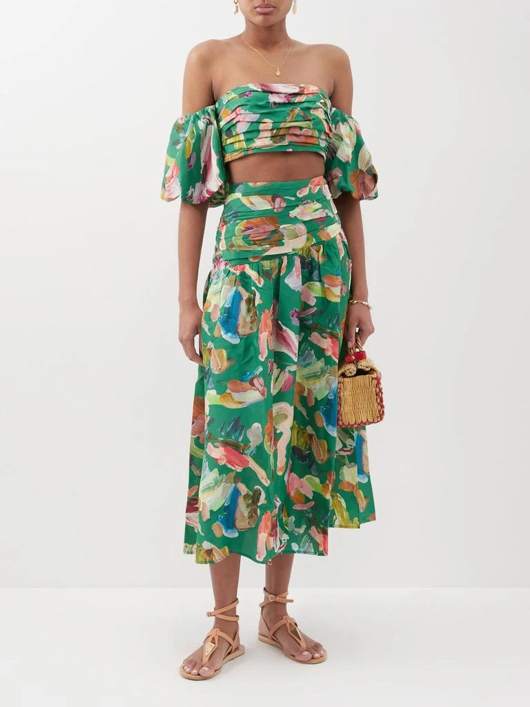 商品ALÉMAIS|Arlo brushstroke-print silk midi skirt,价格¥1250,第2张图片详细描述