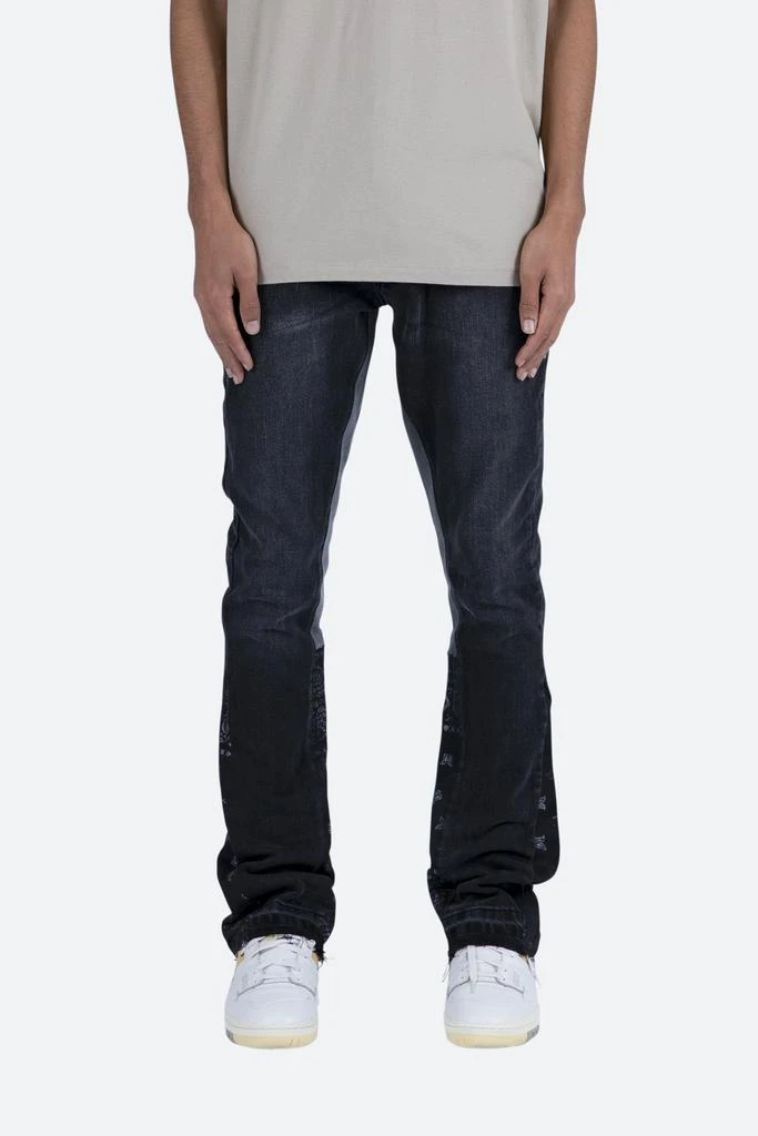 商品MNML|B167 Paisley Flare Denim - Black,价格¥483,第1张图片