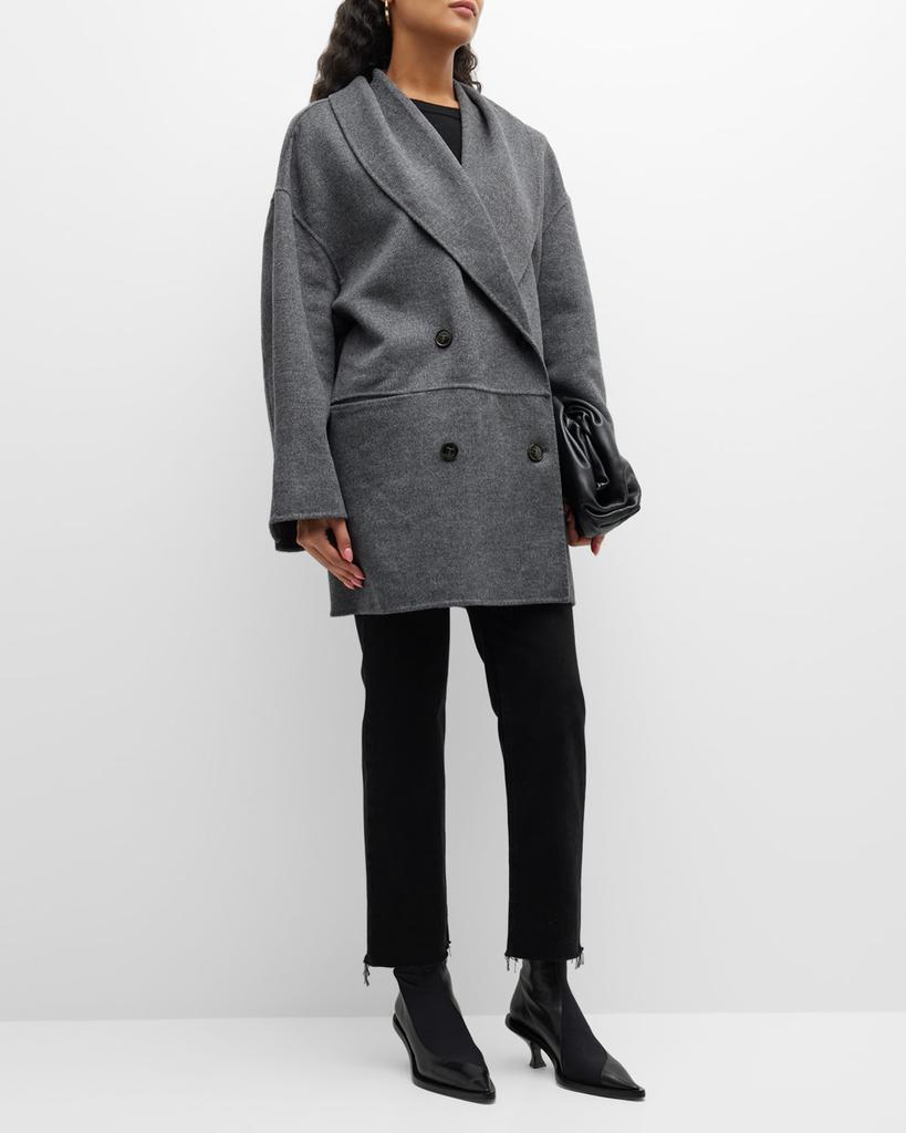 商品Totême|Oversized Double-Breasted Brushed Wool Jacket,价格¥7321,第5张图片详细描述