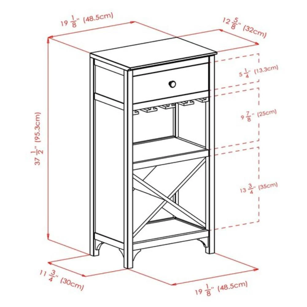 商品Hivvago|Wine Cabinet Espresso,价格¥1904,第5张图片详细描述