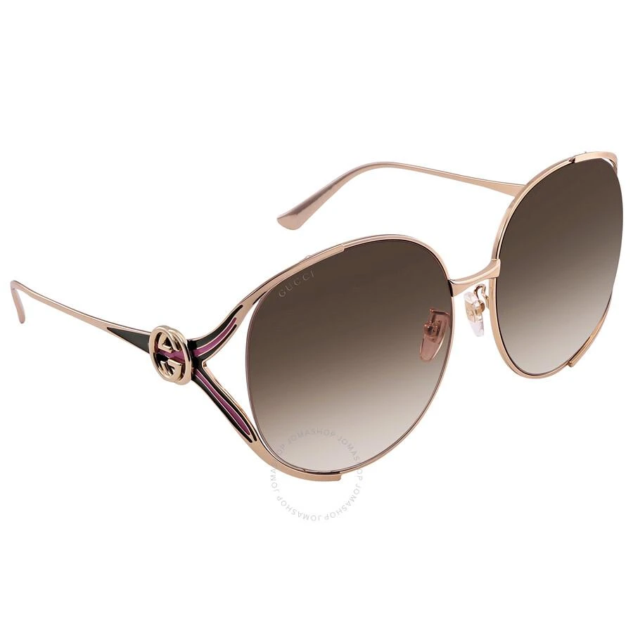 商品Gucci|Brown Gradient Oval Ladies Sunglasses GG0225S 007 63,价格¥1989,第3张图片详细描述