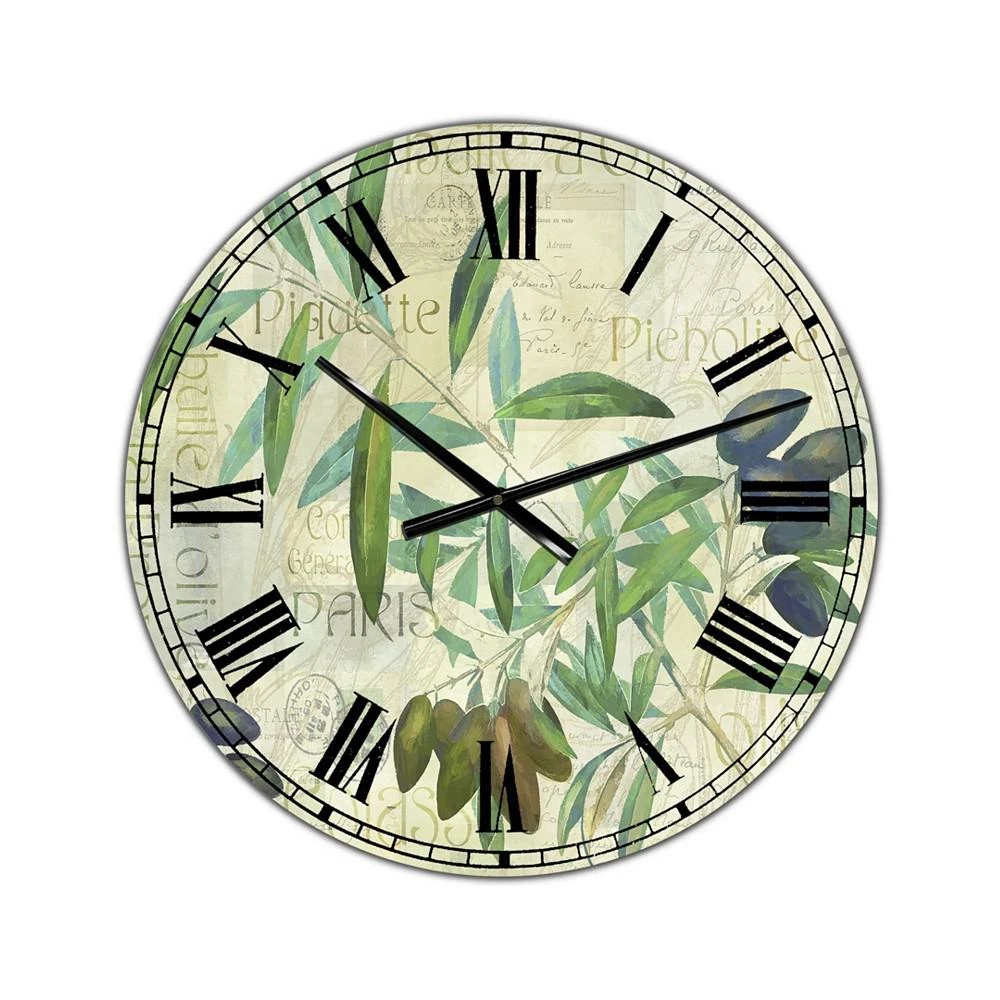 商品Designart|Olives Picholines Oversized Cottage Wall Clock - 36" x 28" x 1",价格¥1489,第1张图片
