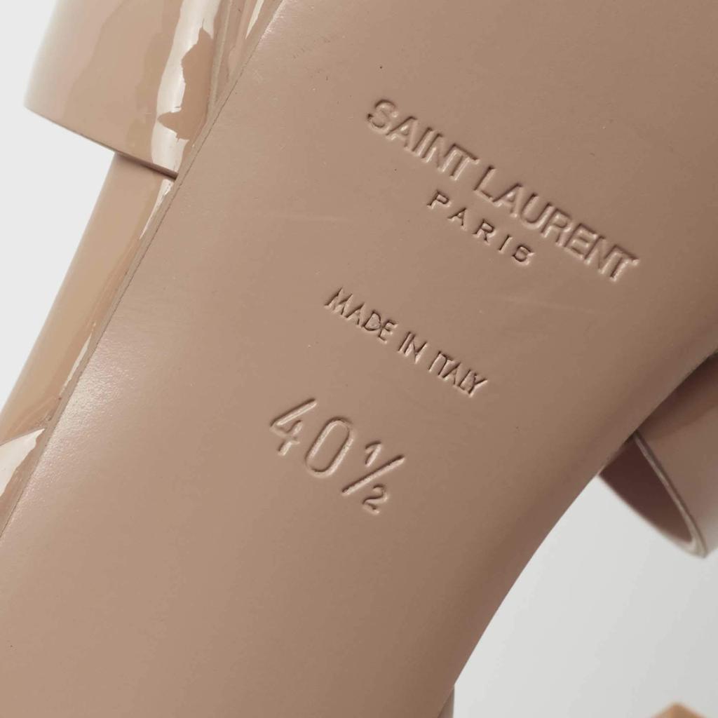 Yves Saint Laurent Beige Patent Leather Tribute Ankle Strap Sandals Size 40.5商品第8张图片规格展示