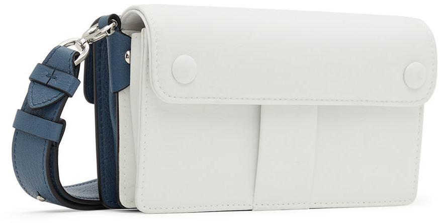 商品MAISON MARGIELA|Blue & White Mini New Lock Double Flap Clutch Bag,价格¥13835,第5张图片详细描述