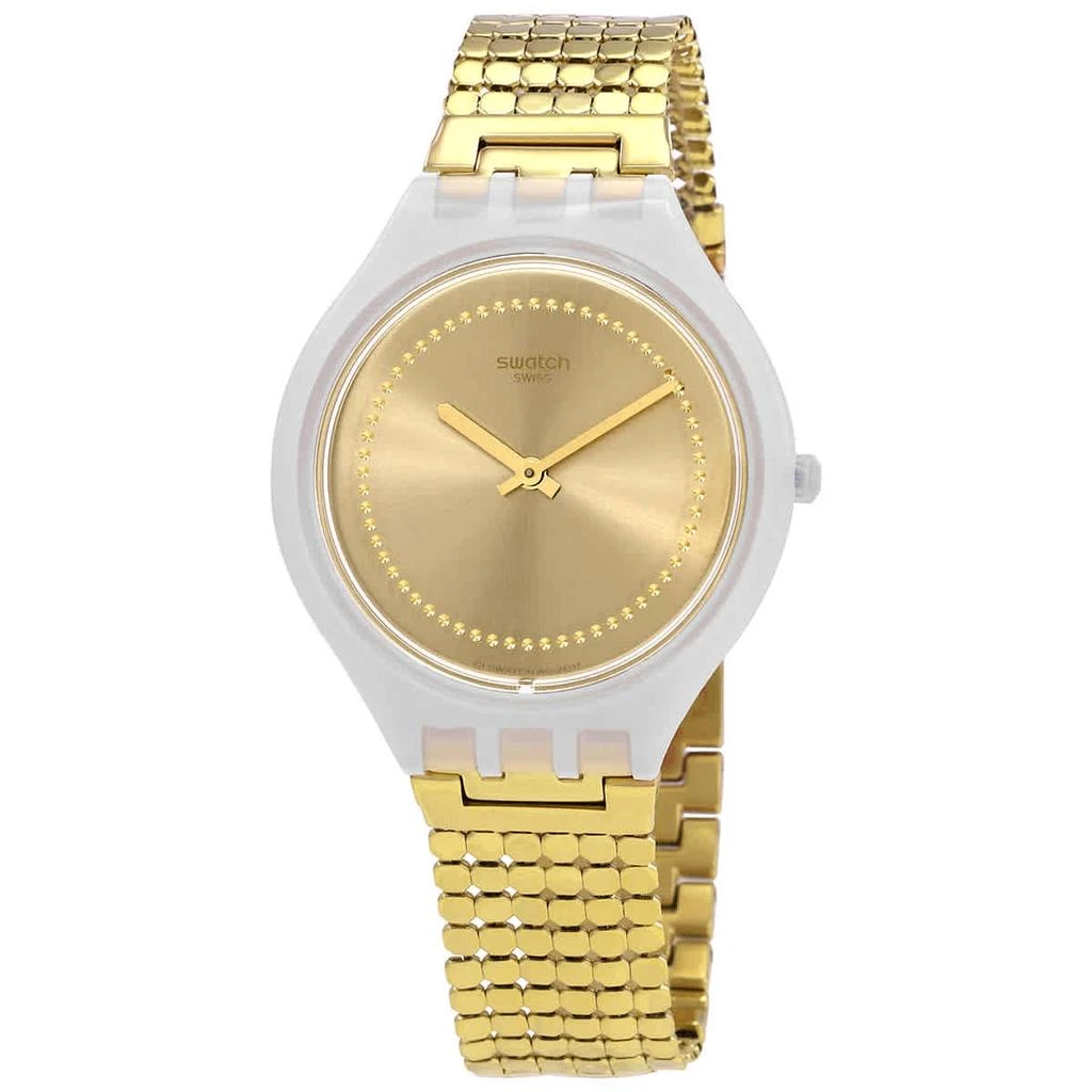 商品Swatch|Swatch Skinglance L Quartz Gold Dial Watch SVOW104GA,价格¥373,第1张图片