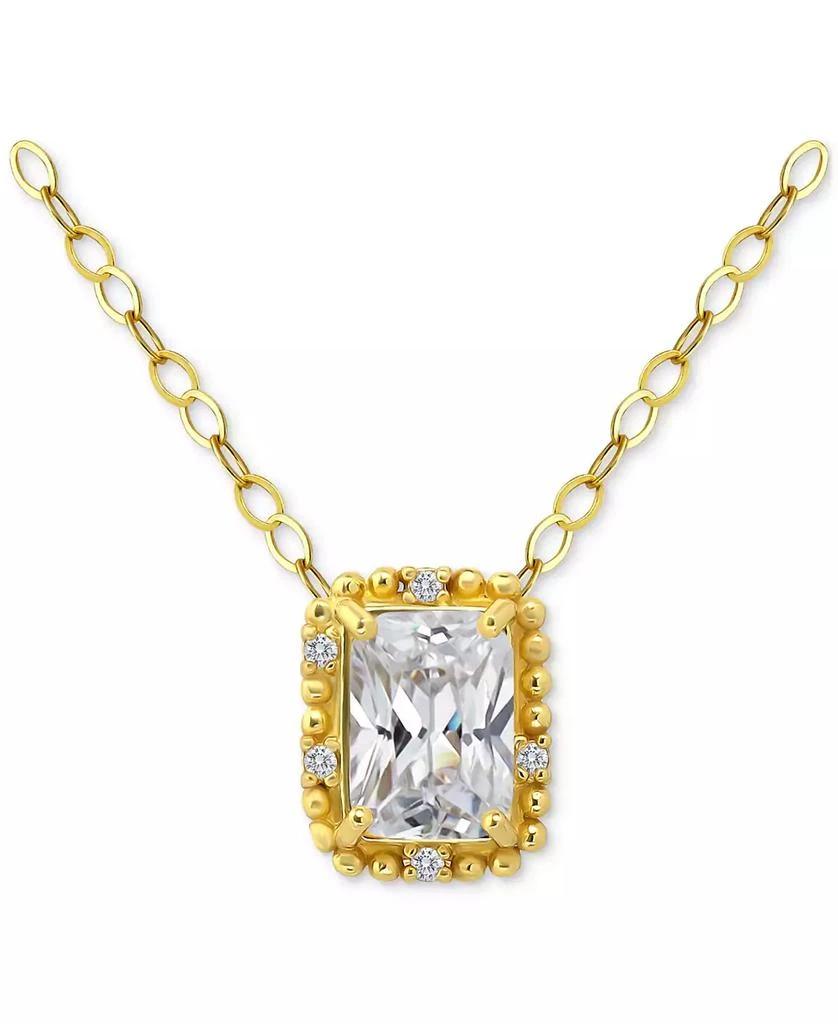 商品Giani Bernini|Cubic Zirconia Bead Frame Pendant Necklace in 18k Gold-Plated Sterling Silver, 16" + 2" extender, Created for Macy's,价格¥573,第1张图片