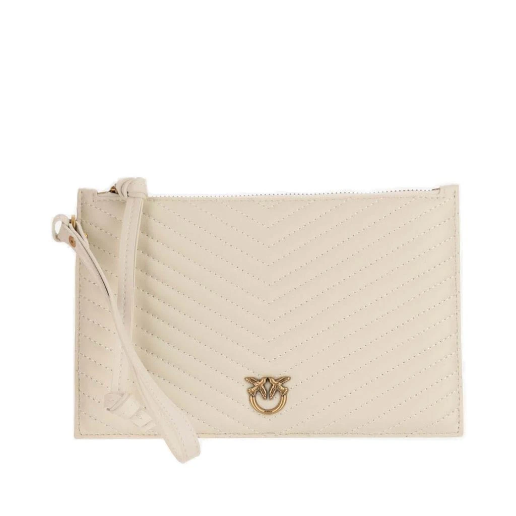 商品PINKO|Pinko Love Birds Plaque Quilted Zipped Clutch Bag,价格¥3876,第1张图片
