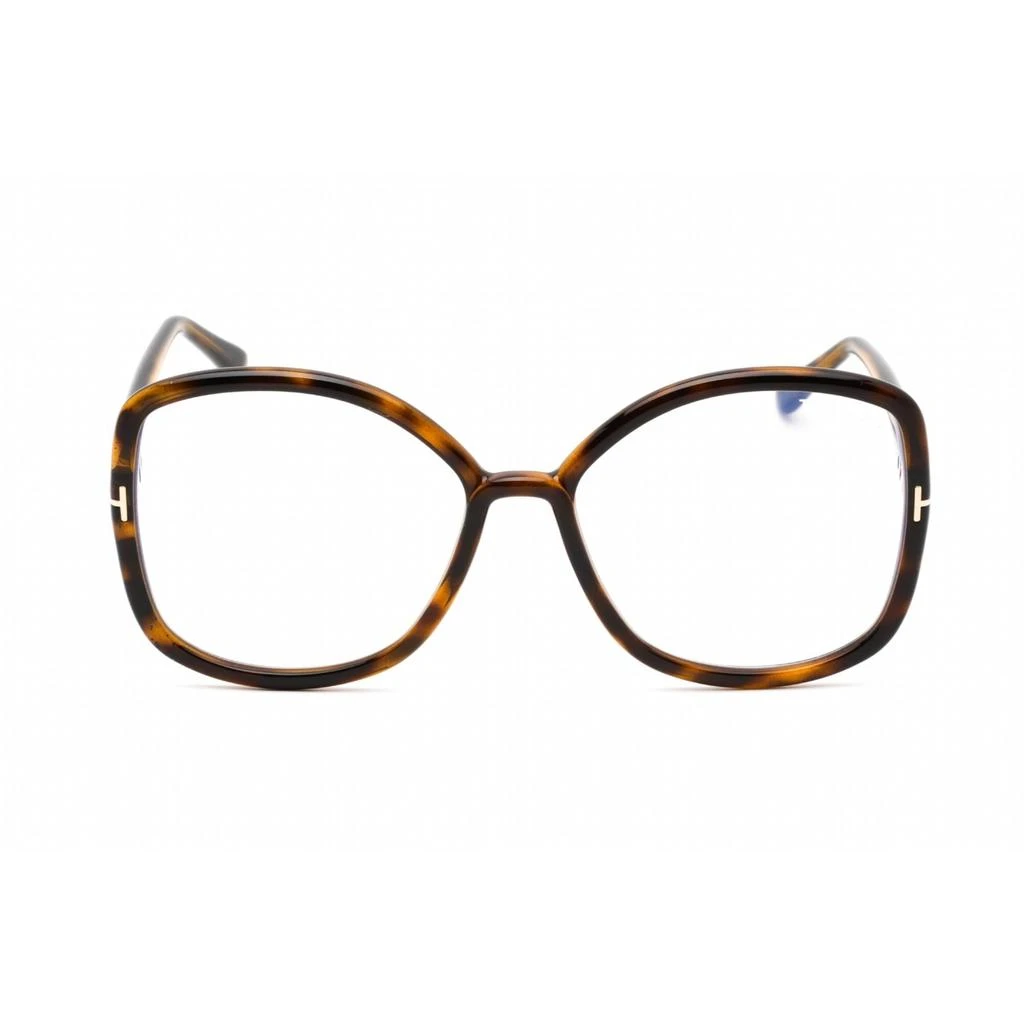 商品Tom Ford|Tom Ford Women's Eyeglasses - Oversized Shape Dark Havana Acetate Frame | FT5845-B 052,价格¥912,第2张图片详细描述