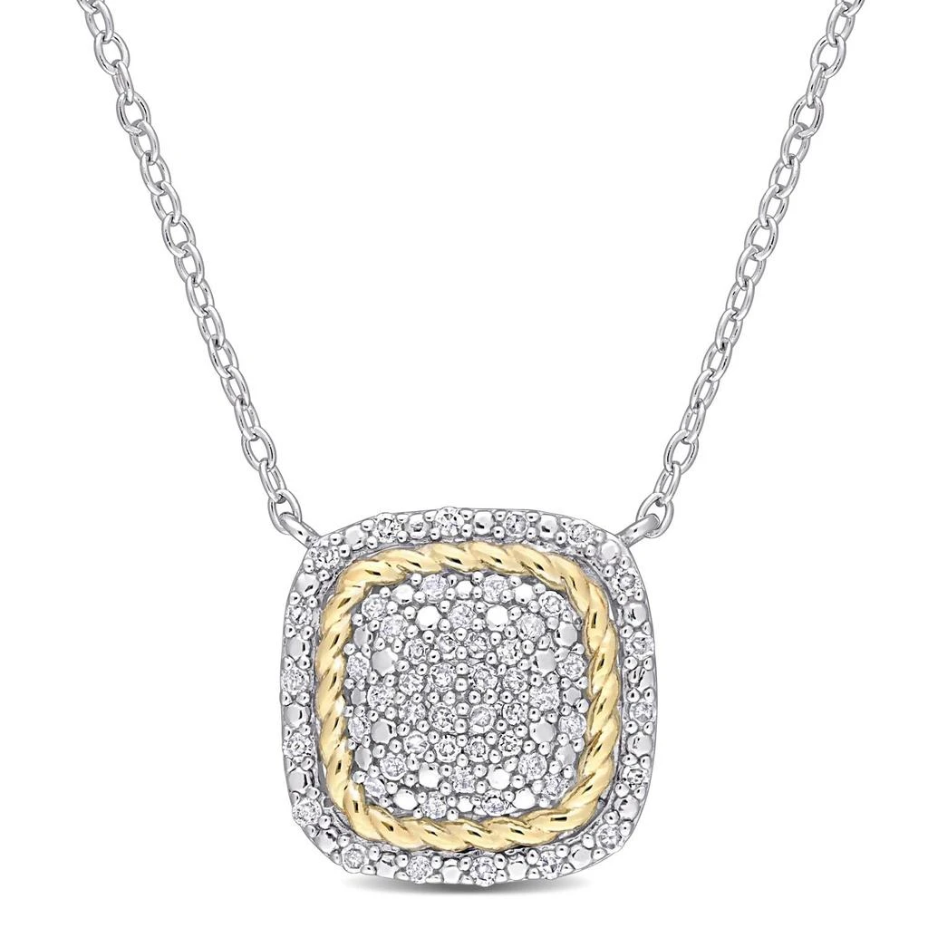 商品Julianna B|Diamond Rope Design Square Necklace,价格¥1533,第1张图片