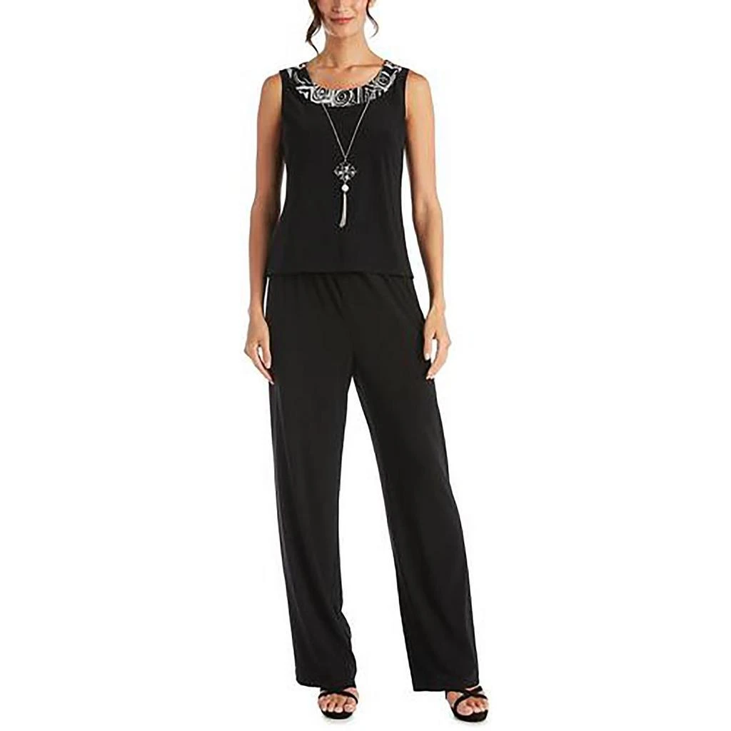 商品R&M Richards|R&M Richards Womens Contrast Trim 2PC One-Button Suit,价格¥184,第1张图片