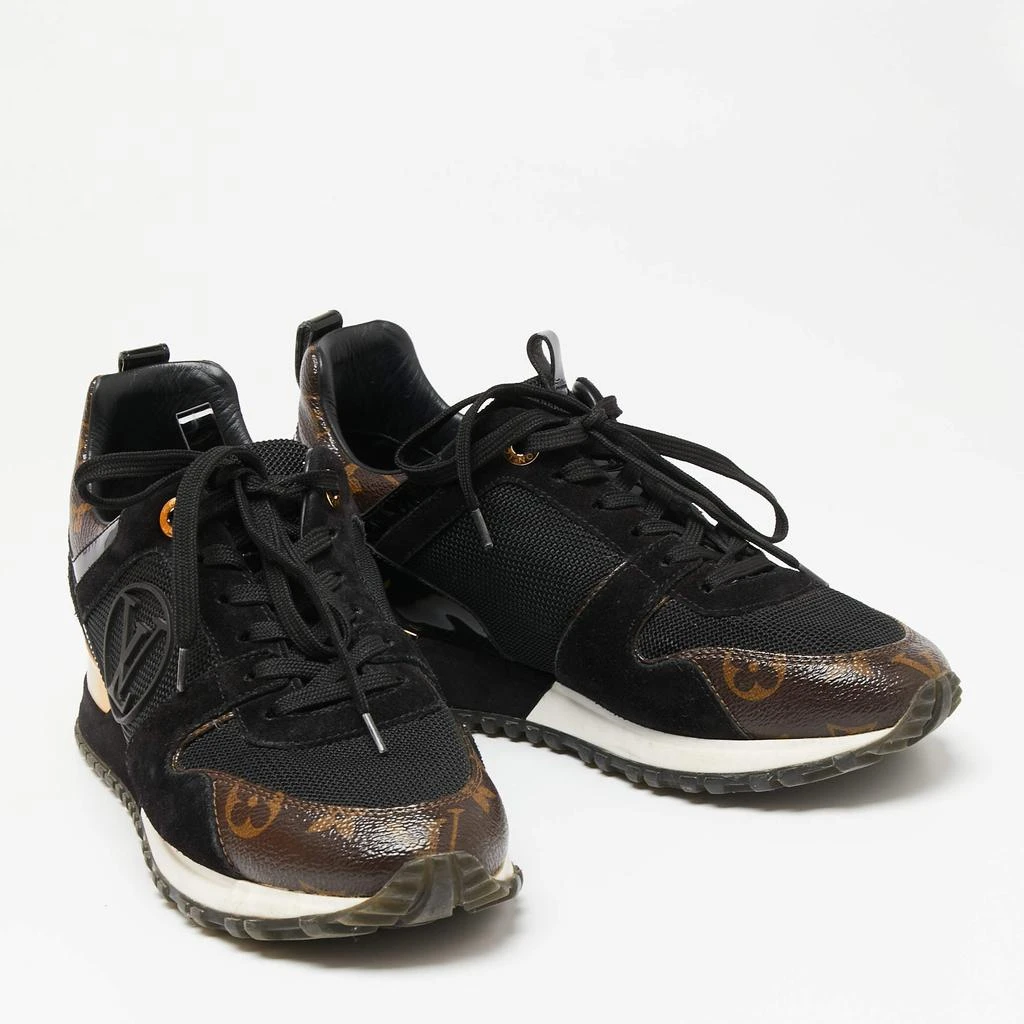 商品[二手商品] Louis Vuitton|Louis Vuitton Brown/Black Monogram Coated Canvas, Mesh and Suede Run Away Sneakers Size 36.5,价格¥5300,第4张图片详细描述