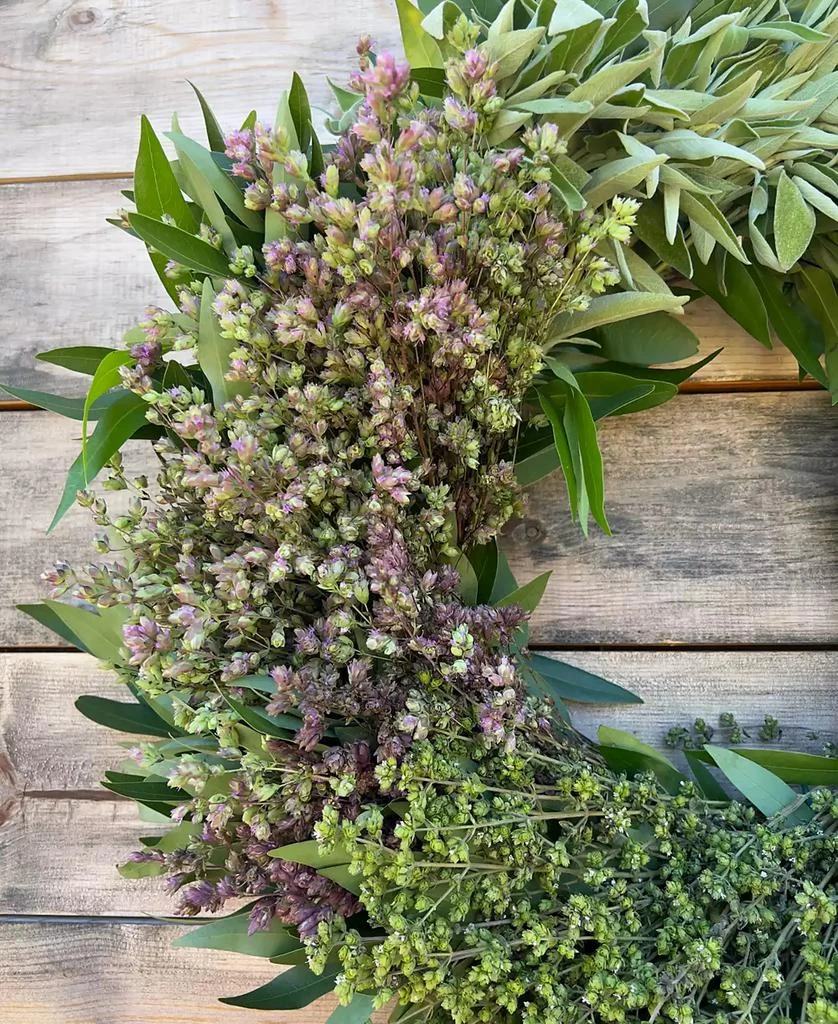 商品GreenishBlu|Fresh Real Bay Leaf, Sage and Oregano Wreath,价格¥619,第3张图片详细描述