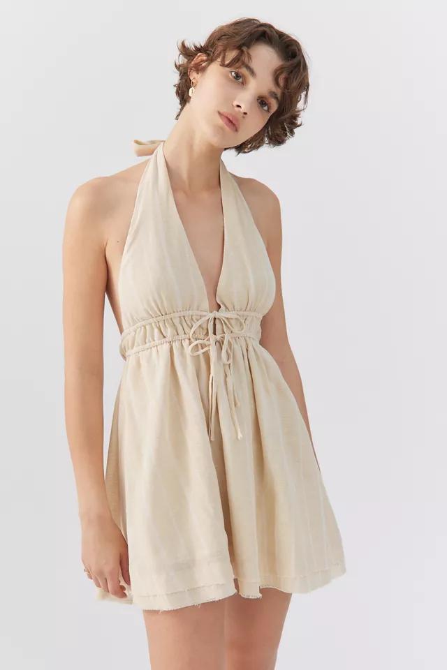 商品Urban Outfitters|UO Sunshine Linen Halter Mini Dress,价格¥148,第3张图片详细描述