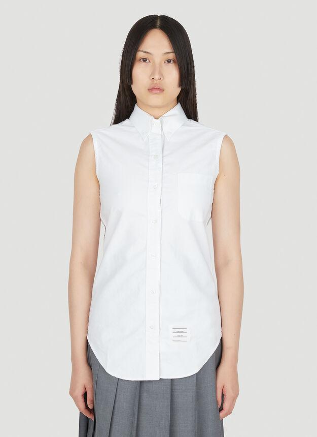 商品Thom Browne|Sleeveless Shirt in White,价格¥2947,第1张图片