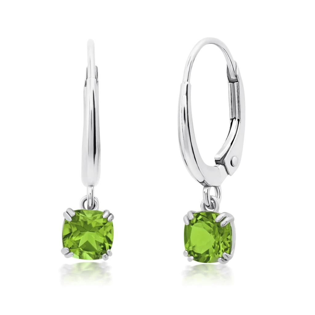 商品Nicole Miller|10k White or Yellow Gold Cushion Cut 5mm Gemstone Dangle Lever Back Earrings with Push Backs,价格¥1186,第1张图片