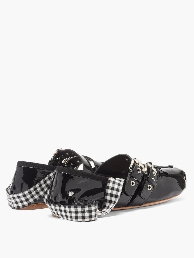 商品Miu Miu|Ribbon-strap buckled patent-leather ballet flats,价格¥5520,第4张图片详细描述