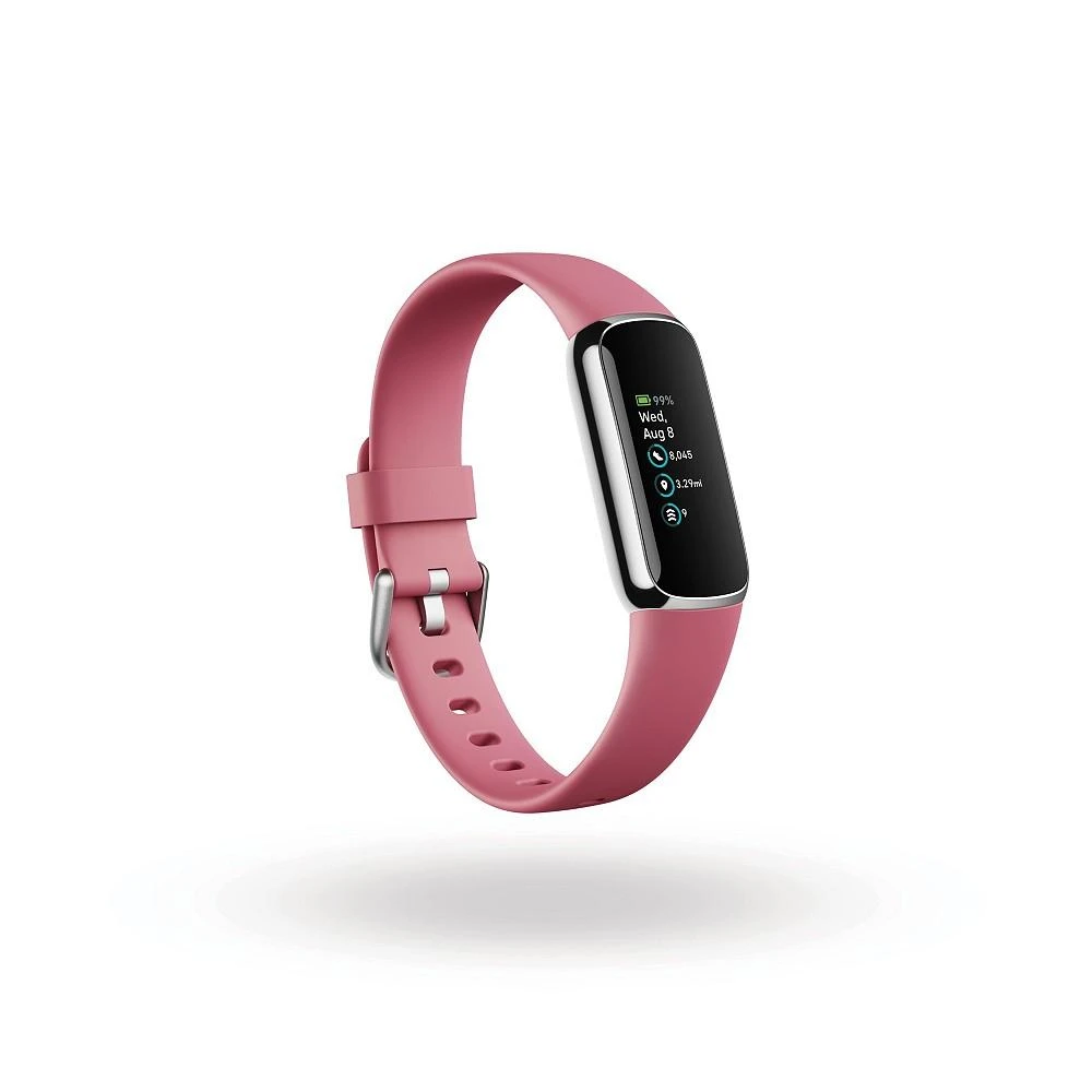 商品Fitbit|Luxe Fitness Tracker in Platinum with Orchid Wrist Band,价格¥746,第4张图片详细描述