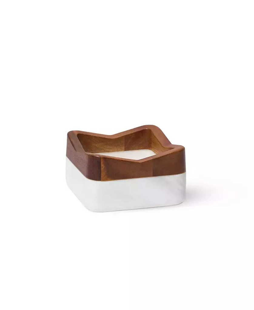 商品Nambé|Chevron Wine Coaster in Acacia Wood and Marble,价格¥448,第1张图片