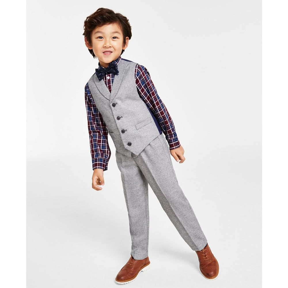 商品Nautica|Little Boys 4-Pc. Patterned Shirt, Brushed Herringbone Vest, Pants & Bow Tie Set,价格¥289,第1张图片