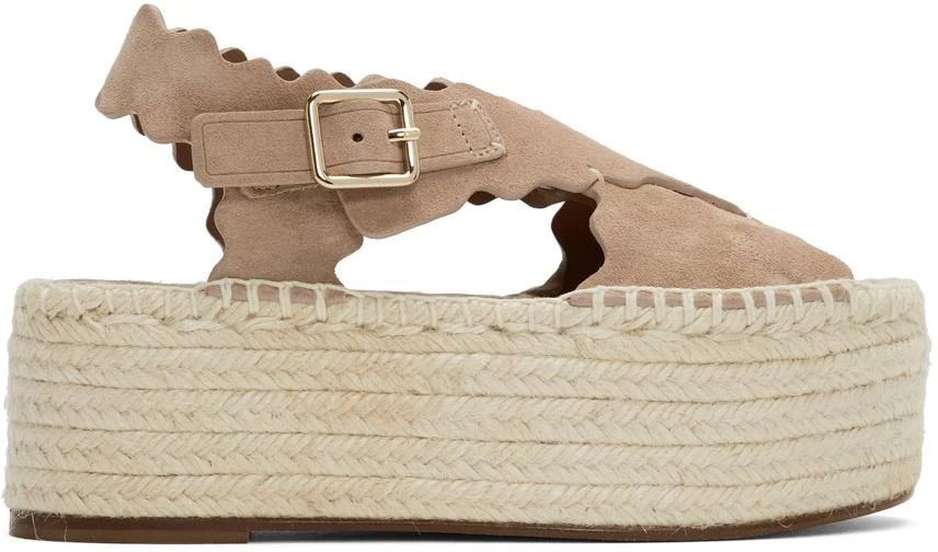 商品Chloé|Pink Suede Espadrilles Flat 凉鞋,价格¥1492,第1张图片