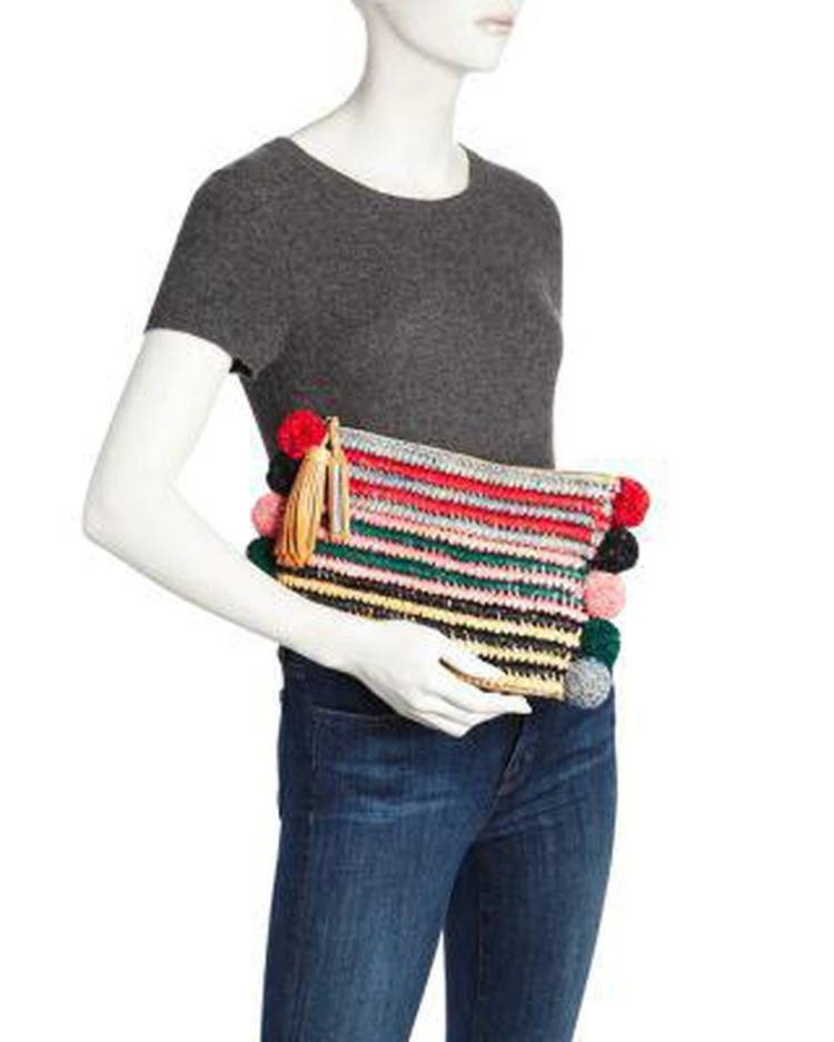 商品Loeffler Randall|Multicolor Tassel Raffia Pouch,价格¥758,第2张图片详细描述
