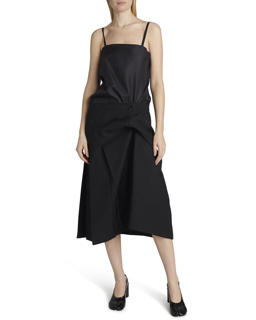 Mixed-Media Deconstructed Midi Dress商品第1张图片规格展示