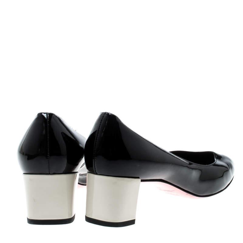 Fendi Black Patent Leather Eloise Round Toe Pumps Size 36商品第5张图片规格展示