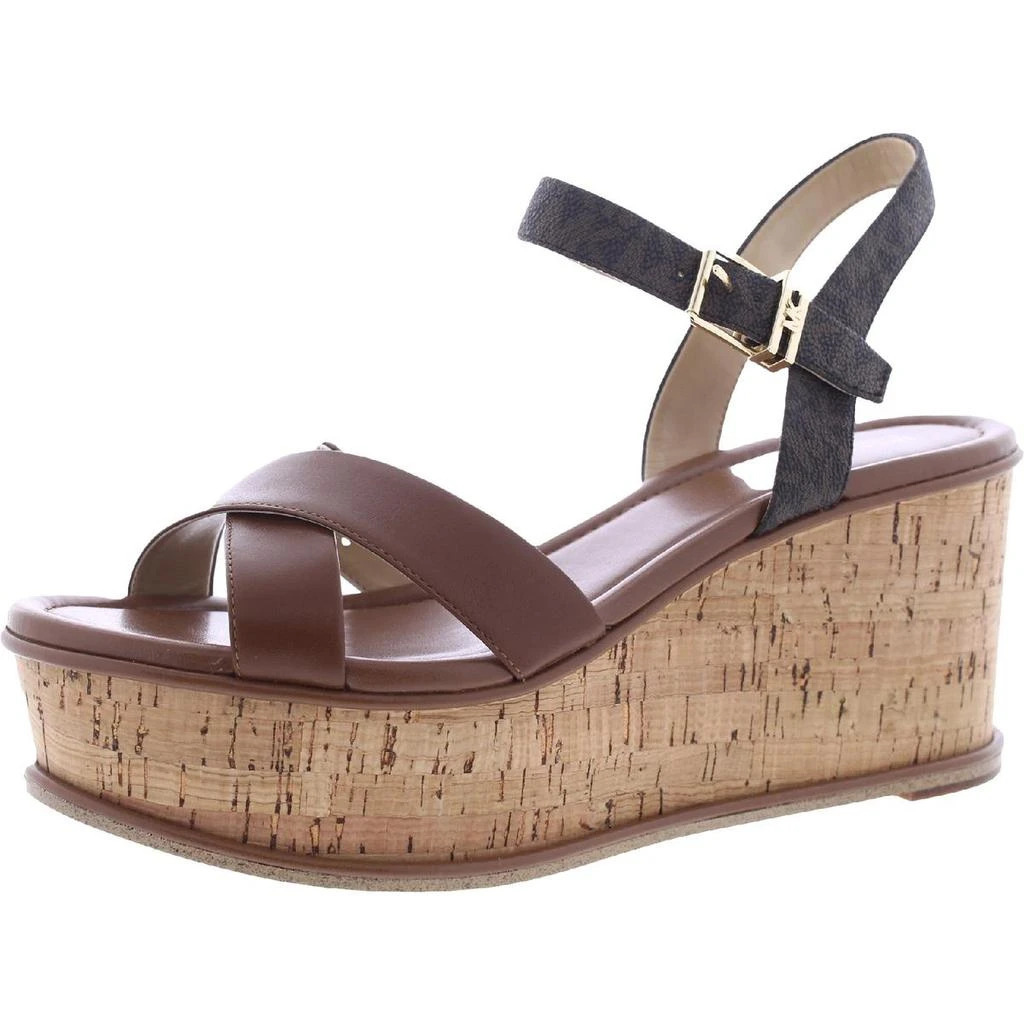 商品Michael Kors|MICHAEL Michael Kors Womens Melina Slip On Leather Wedge Sandals,价格¥388,第1张图片