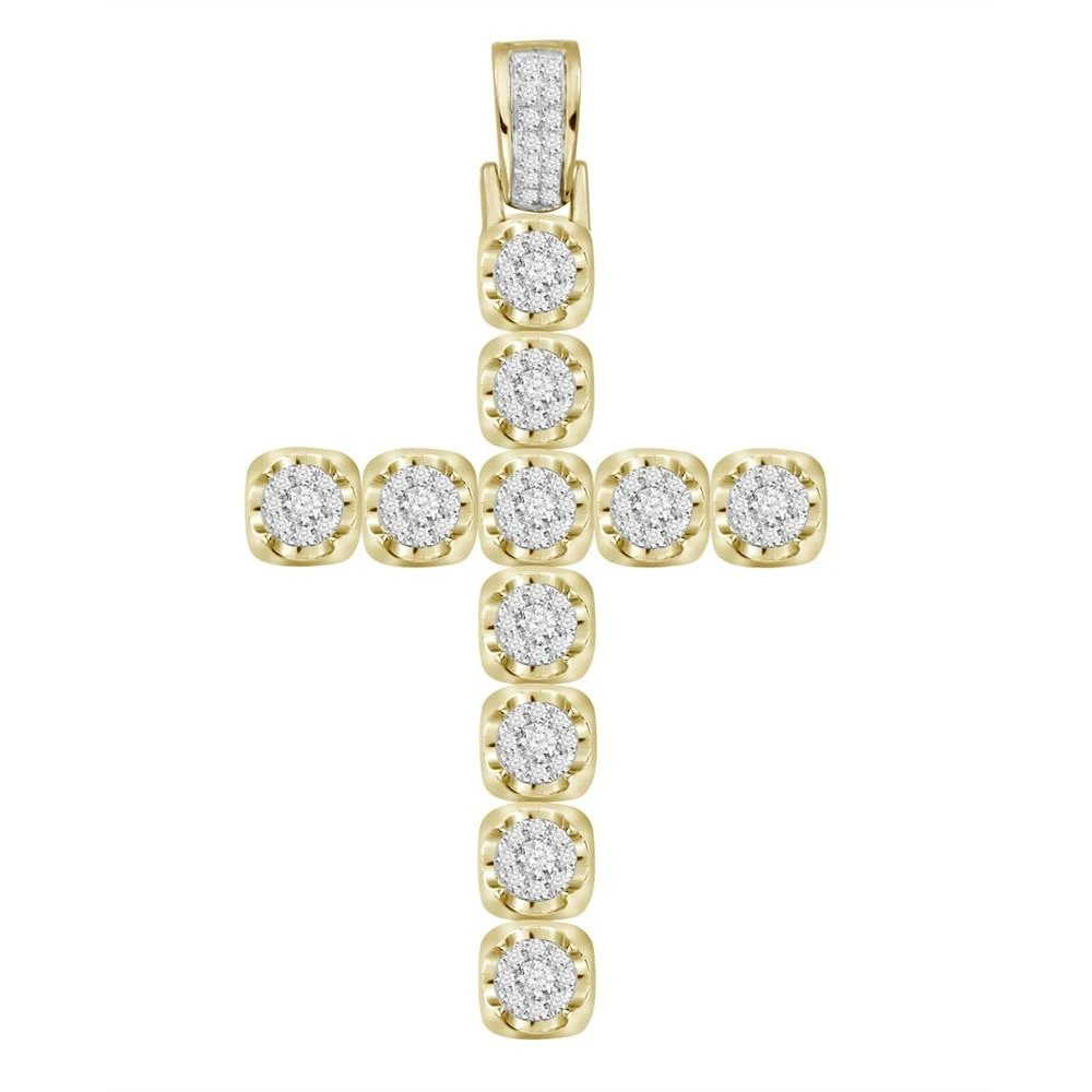 商品Macy's|Men's Diamond (3/4 ct.t.w.) Cross Pendant in 10k Yellow Gold,价格¥26119,第1张图片