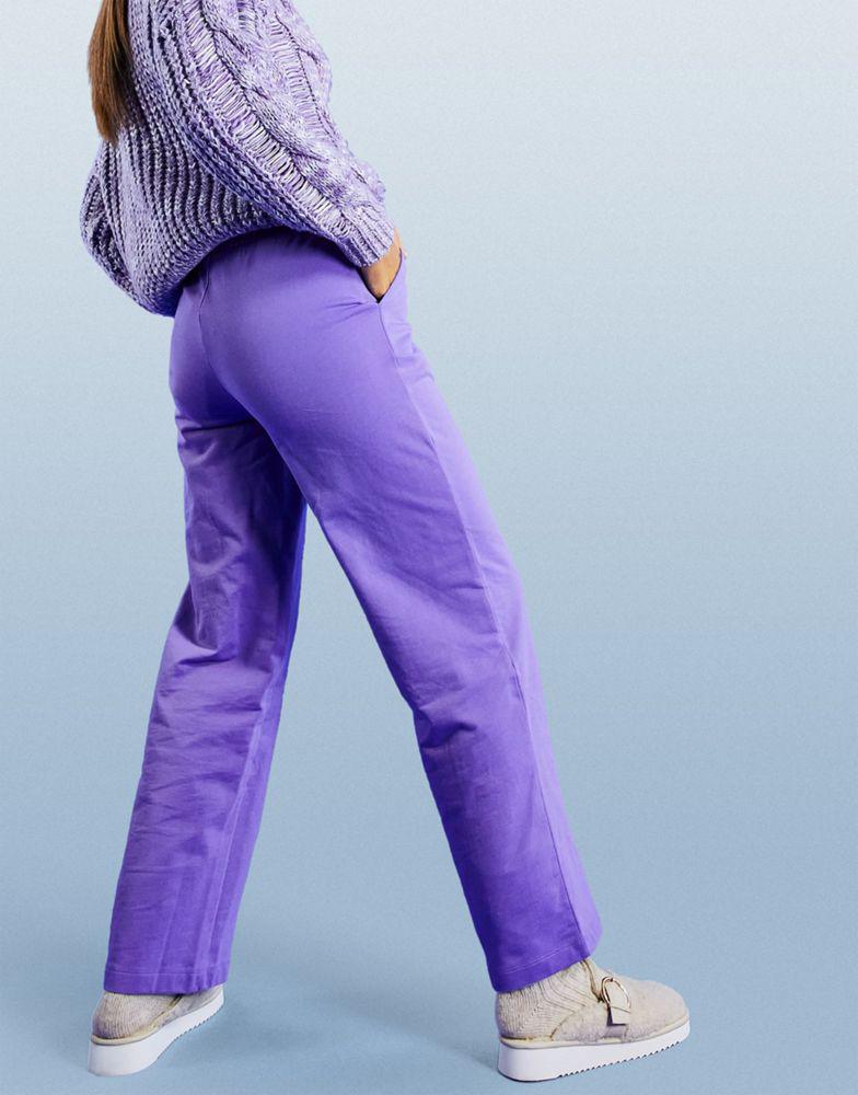 ASOS DESIGN low rise straight leg jogger with pintuck in purple商品第2张图片规格展示