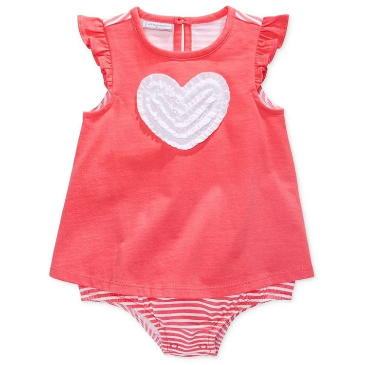 商品First Impressions|Heart Skirted Cotton Romper, Baby Girls, Created for Macy's,价格¥67,第1张图片