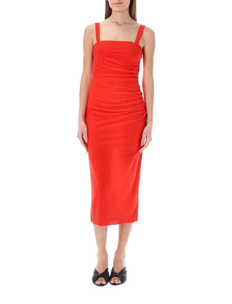 商品Helmut Lang|Helmut Lang Ruched Sleeveless Midi Dress,价格¥2399,第1张图片