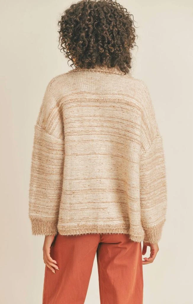 商品SAGE THE LABEL|Marie Sweater Jacket In Taupe And White,价格¥424,第3张图片详细描述