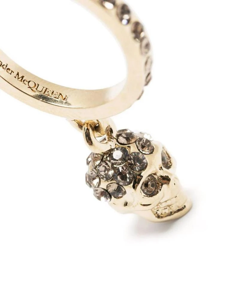 商品Alexander McQueen|ALEXANDER MCQUEEN Palladium Gold Skull Hoop Earrings,价格¥1729,第2张图片详细描述