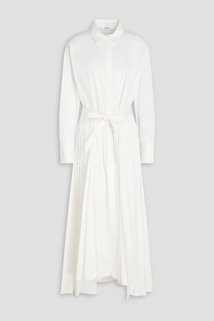 商品FRAME|Pleated cotton-blend poplin maxi shirt dress,价格¥2007,第1张图片