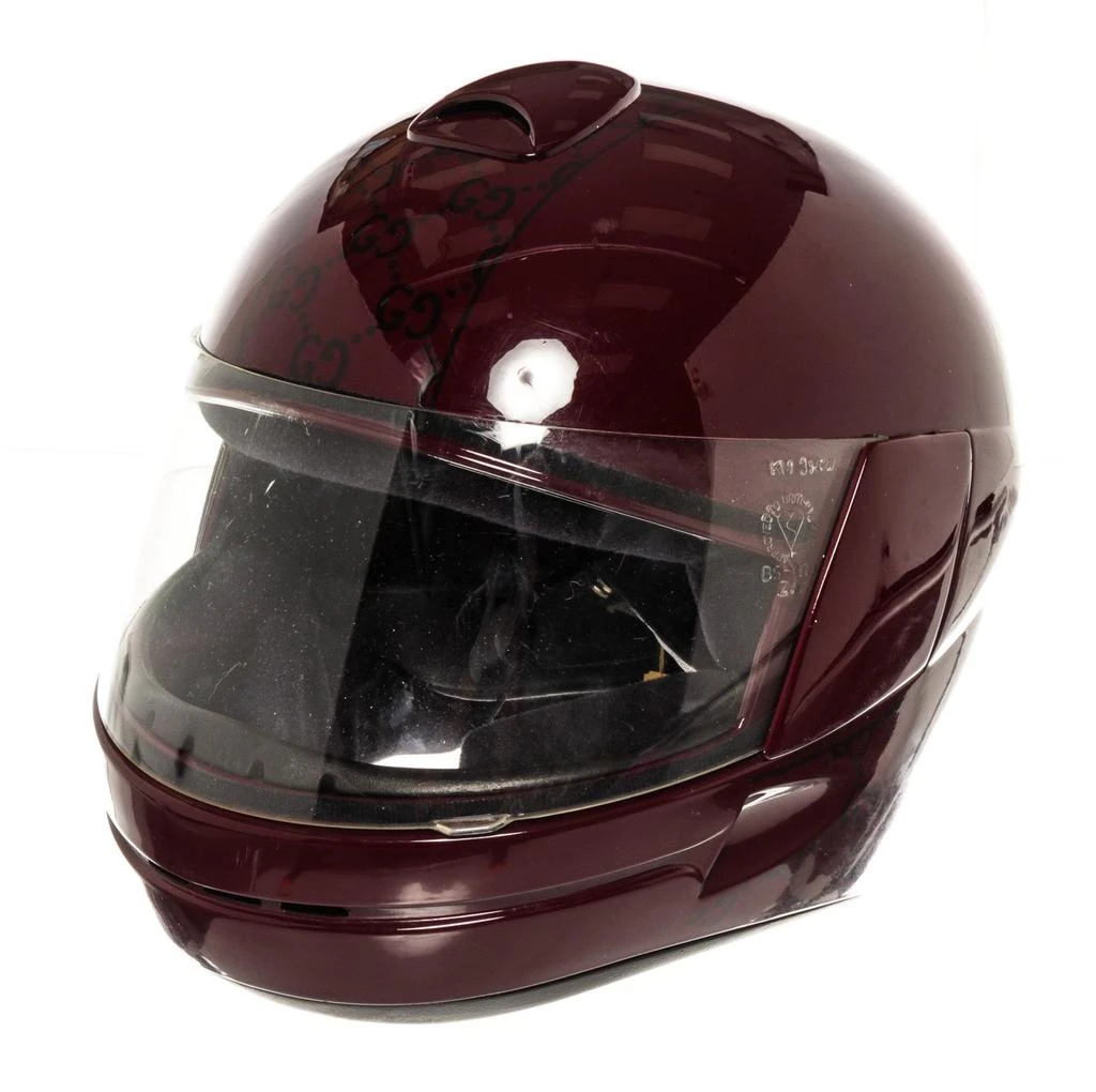 商品[二手商品] Gucci|Gucci Vintage Burgundy GG Supreme Print PVC Motorcycle Full-face XL Helmet,价格¥31573,第1张图片