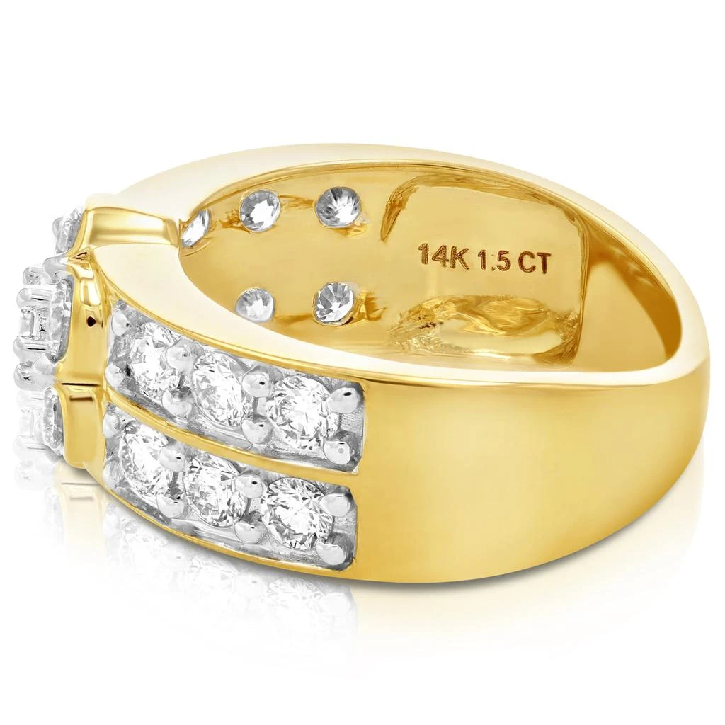 商品Vir Jewels|1.50 cttw Diamond Engagement Ring Cluster Design 14K Yellow Gold Bridal Wedding,价格¥8869,第4张图片详细描述