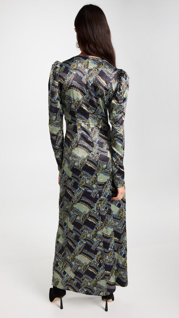 商品Ganni|GANNI 裂纹缎面长连衣裙,价格¥2099,第5张图片详细描述