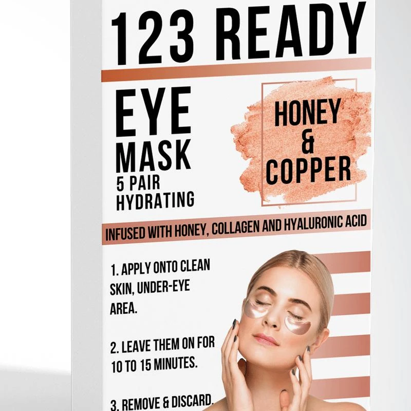 商品ZAQ|123 Ready Honey & Copper Hydrating Gel Eye Patches 5pc 5 PAIR,价格¥38,第1张图片