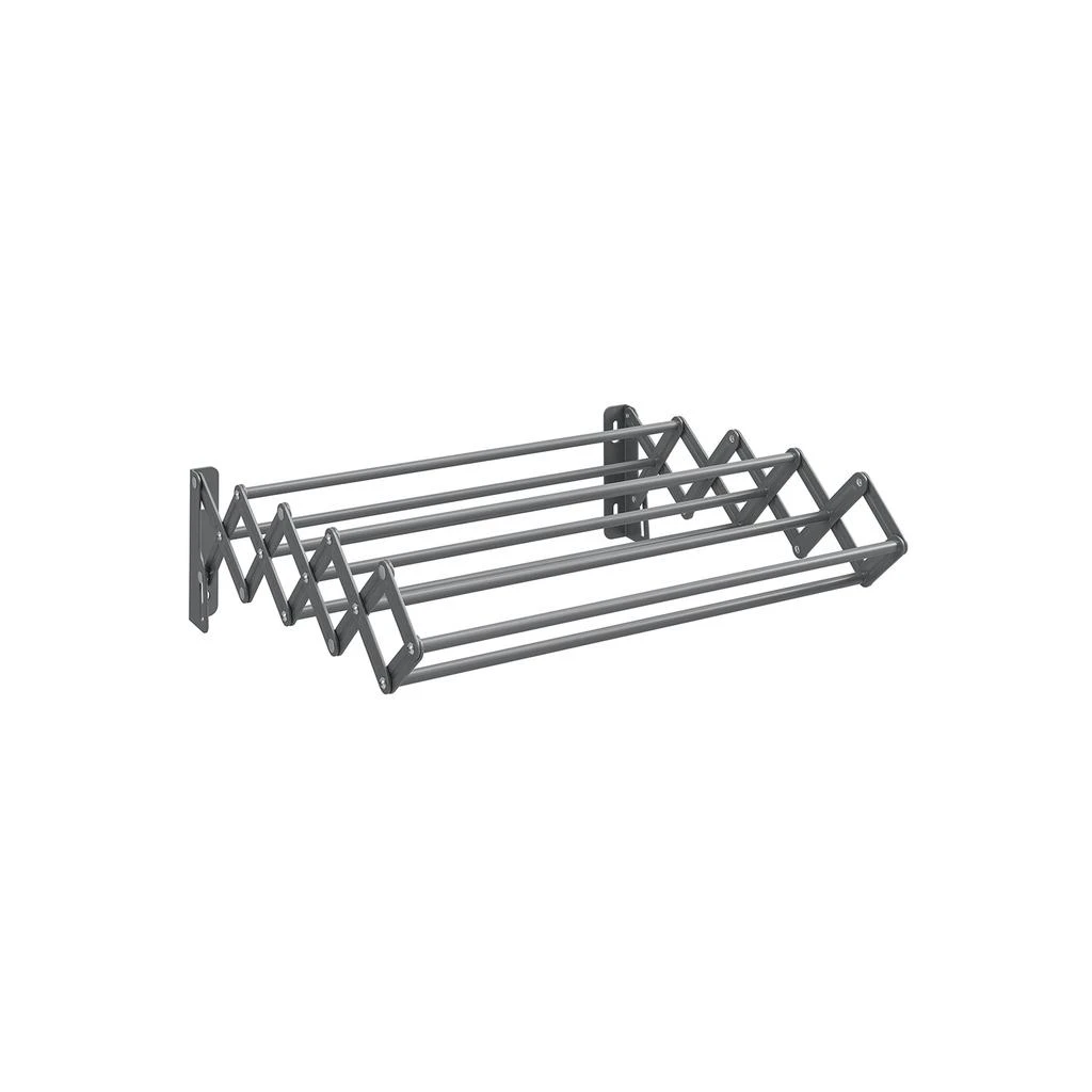 商品BreeBe|Wall-Mounted Expandable Steel Clothes Drying Rack with 9 Rods Dove Gray,价格¥489,第1张图片