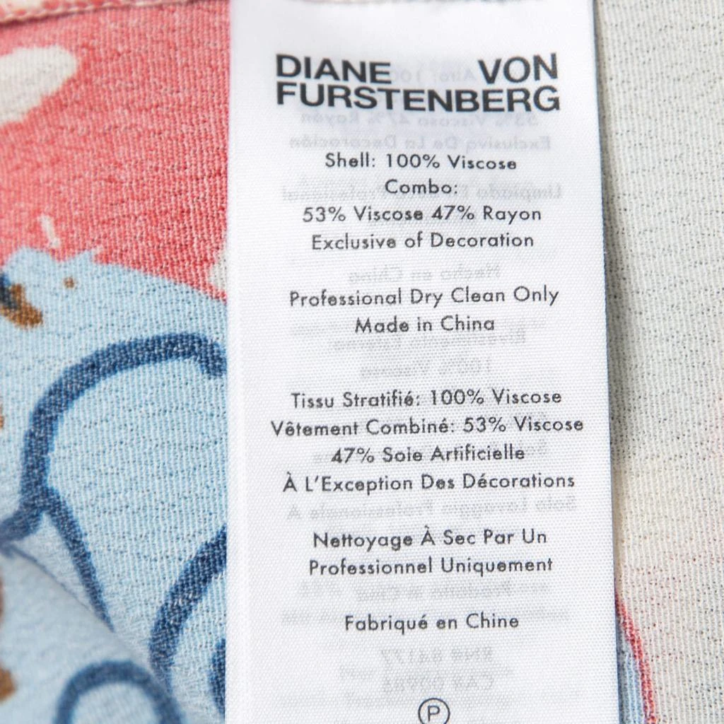 Diane von Furstenberg Multicolor Printed Crepe Kimono Top and Pant Set S 商品