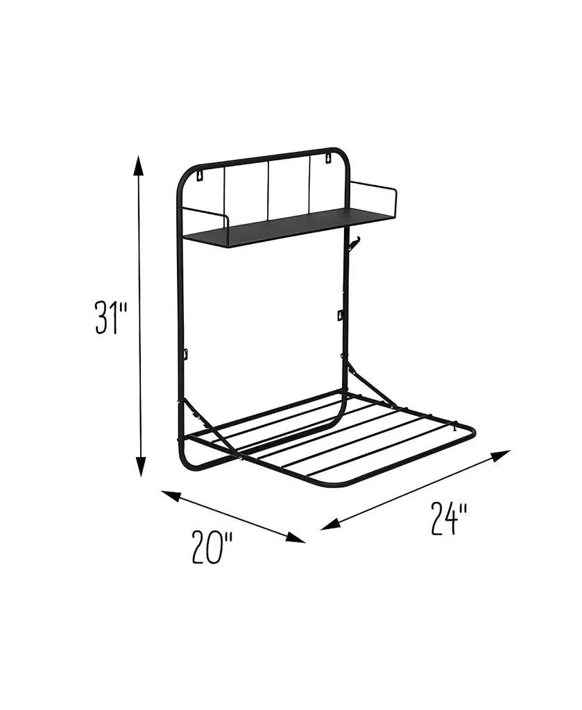 Collapsible Wall-Mounted Clothes Drying Rack with Shelf 商品