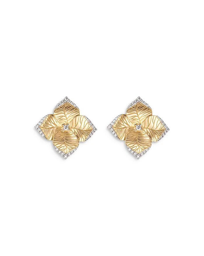 商品Piranesi|18K Yellow Gold Large Oro Fiore Earrings with Diamonds, 0.42 ct. t.w.,价格¥28475,第1张图片详细描述