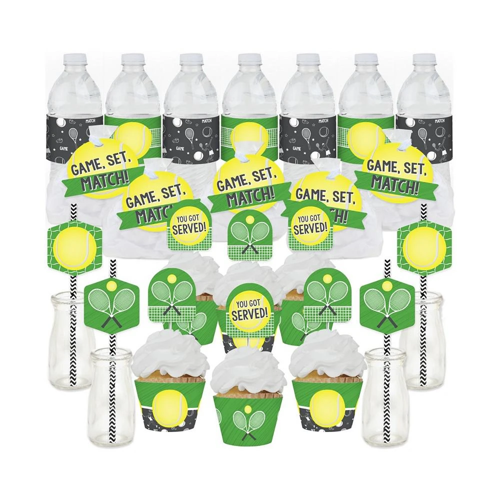 商品Big Dot of Happiness|You Got Served Tennis Shower & Birthday Cupcake Fabulous Favor Party Pack 100 Pc,价格¥224,第1张图片