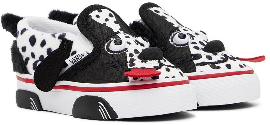 Baby Black & White Dog Slip-On V Sneakers商品第4张图片规格展示