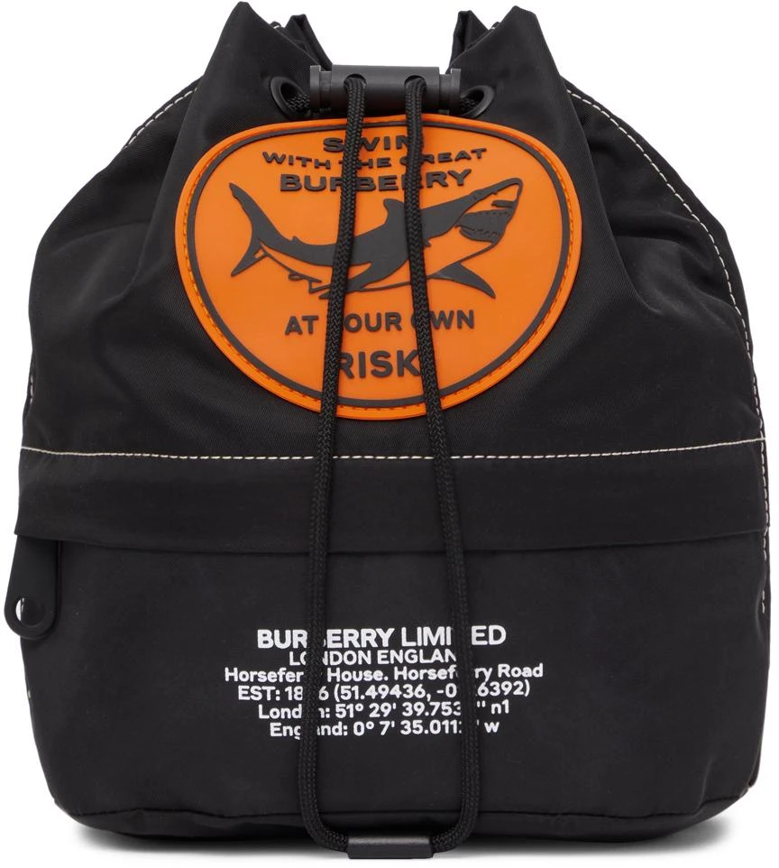 商品Burberry|Black Nylon Badge Appliqué Backpack,价格¥3056,第1张图片