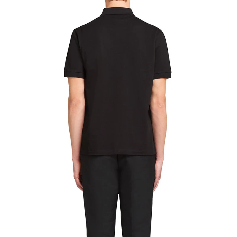 商品Prada|【预售3-7天】PRADA/普拉达 22年早春新款 男士黑色珠地棉质撞色嵌饰短袖Polo衫UJN612_1VNY_F0002_S_201,价格¥5013,第6张图片详细描述