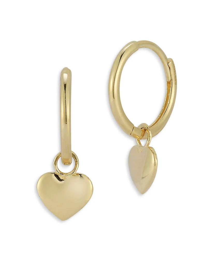 商品Moon & Meadow|14K Yellow Gold Heart Huggie Earrings - Exclusive,价格¥2566,第1张图片